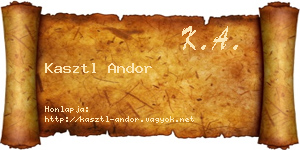 Kasztl Andor névjegykártya